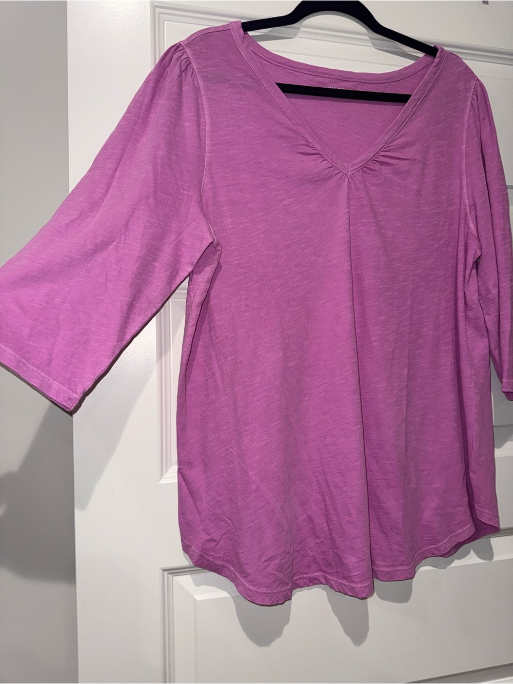 Lane Bryant Lavender V-Neck 3/4 Sleeve Tunic